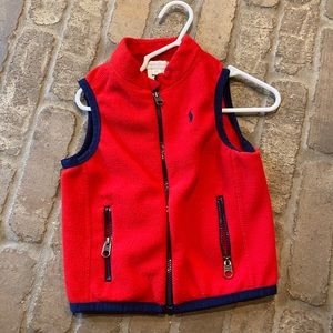 Ralph Lauren Polo Red and Navy Fleece Vest